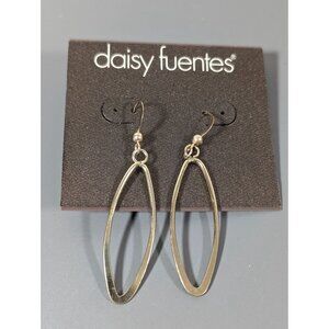 Daisy Fuentes Gold Tone Oval‎ Hoop Dangle Earrings NEW